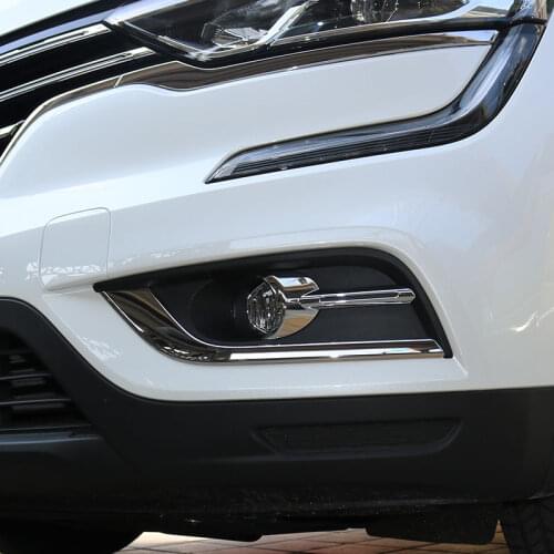 Abaiwai Car-Styling Accessories Front Fog Light Cover Decoration Sequins Trim For Renault Koleos For Samsung QM6 2017 2018