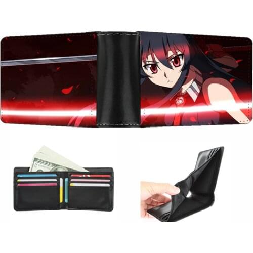 Anime Akame ga KILL! wallet Men women short wallet teenagers Card Holder PU Short Zero Wallet student Coin Purse