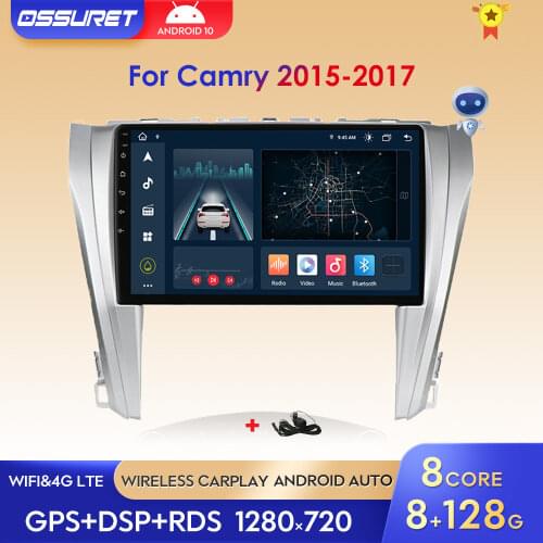 10.1 inch For Toyota Camry 2015-2017 US Version Android 10 QUAD Car Multimedia GPS Navigation Autoradio support GPS wifi USB 4G