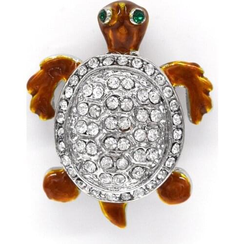 12pcs/lot Fashion Brooch Rhinestone Enamel Turtles Pin brooches Pendant Jewelry Gift C102537