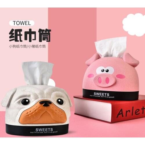 Paper towel box cartoon dog storage box creative household goods car carton gift