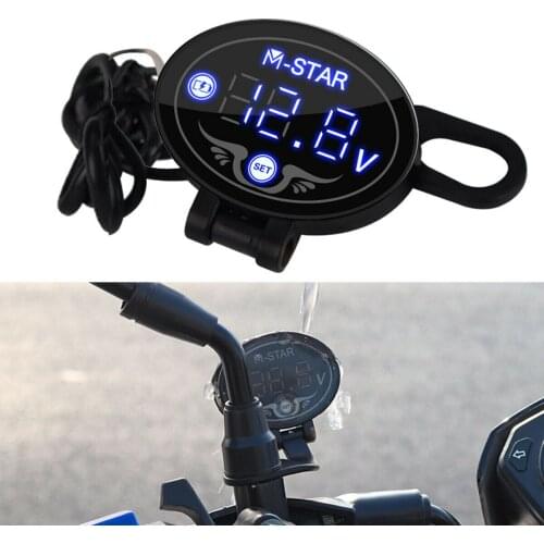 12V Motorcycle Accessories LCD Digital Instrument Meter Low Voltage Warning Detector Gauge