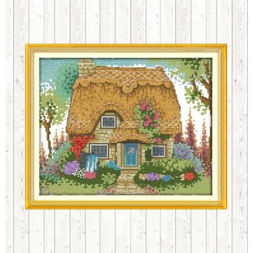Joy Sunday Cross Stitch Aida Fabric for Embroidery DMC DIY 14CT Counted Printed Canvas Cross Stitch Needlework Crafts Home Decor