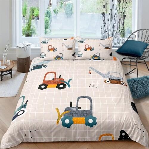 Cartoon Boys Bedding Set Game Car Track Pattern Bed Cover Duvet Cover Set Children Birthday Gift Single Twin Bedclothes for Kids