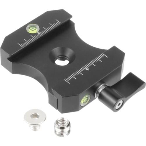 Metal QR Clamp Adapter Camera Mounting Adapter Replacement for DSLR Camera w/ Locking Knob