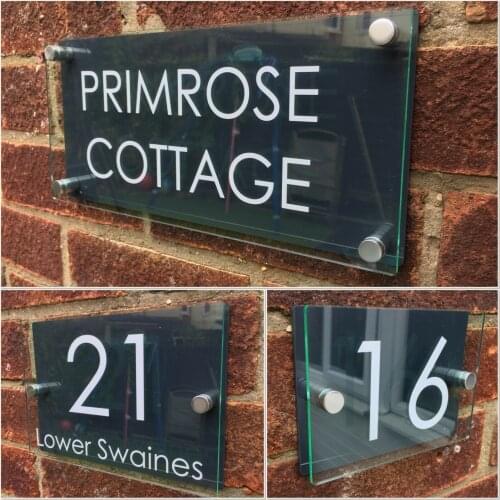 ModernGlass Acrylic house number apartment number exterior house numbers House Sign Dark Grey Door Number House Name Road Plaque