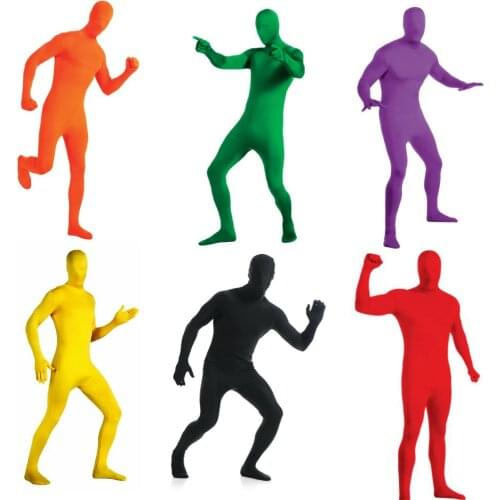 Gesikai Mens Spandex Zentai Lycra Full Bodysuit Mens Zentai Suit Custom Second Skin Tights Suit Halloween Costume