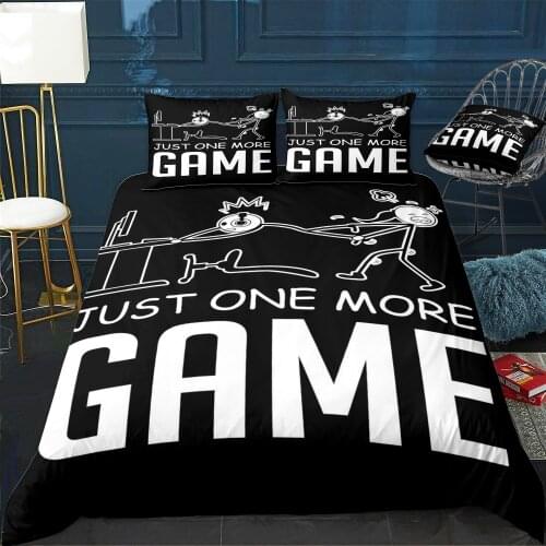 One More Game Gamer Gift Duvet Cover Twin/Queen/King Size Luxury Comforter Bedding Set With Pillowcase Home Bed Decora