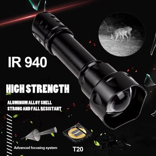 Outdoor lighting zoom flashlight led strong light long-range rechargeable flashlight telescopic infrared flashlight