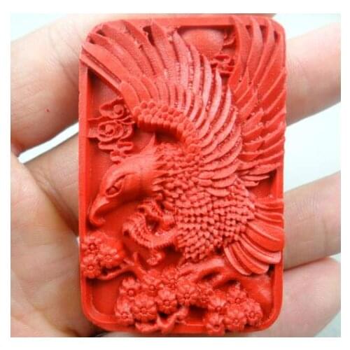 Natural stone Quartz crystal Chinese Red Organic Cinnabar eagle pendant for diy jewelry making necklace Accessories