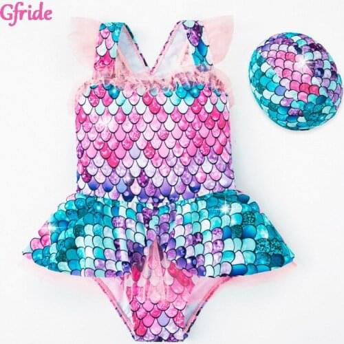 2021 New Summer Girls Quick Dry Swimsuit For Kids Sunscreen Childrens Mermaid Suit Hot Swimming Pool Entertainment Clothing