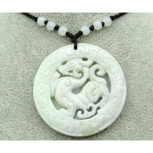 Wholesale Natural stone Quartz crystal Chinese stone hand-carved amulet Dragon pendant for diy Jewelry making necklace