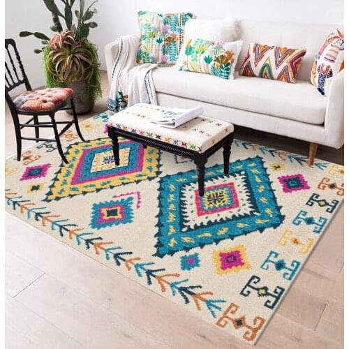 Casual Bohemian Multi-color Geometry National Wind Bedroom Kitchen Living Room Floor Mat Carpet CustomCustom Size