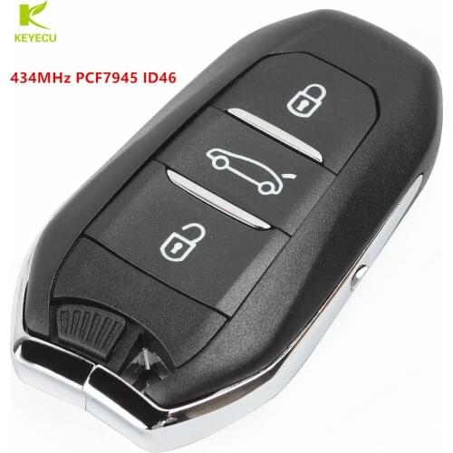 KEYECU Smart Replacement Remote Key Fob 434MHz PCF7945 ID46 for Citroen C4L 2013-2015 ,DS5, for Peugeot 508 308 Before 2016