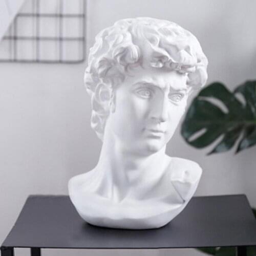 Greek Mythology Bust Statue Resin Art Craft Resin David Head Sculpture Statue Sketch Practice Model Figurine Home Decoration