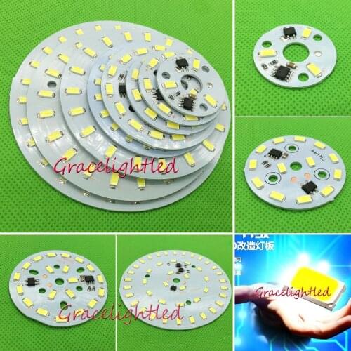5pcs AC220v Dimmable LED PCB SMD5730 3w 5w 7w 10w 12w 15w 18w 24w LED panel Light Source