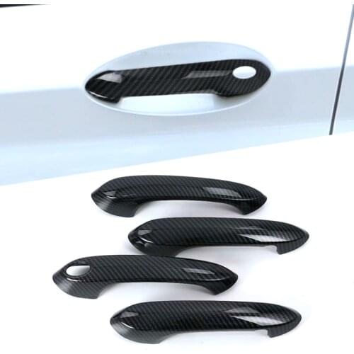 Carbon Fiber Color ABS Exterior Door Handle Decoration Cover Trim 4PCS For BMW X3 G01 G08 2018 Car Styling Auto Door Modified