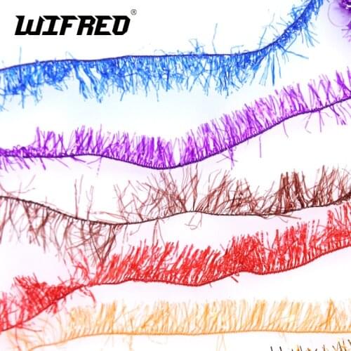 Wifreo 2Packs 10mm Wide Crystal Flash Tinsel Hackle Flash for Fly Tying Streamer Egg Fly Trout Salmon Fly Lures Tying Material