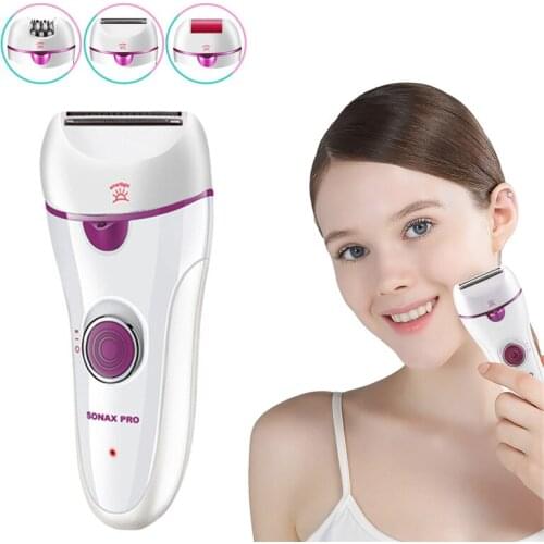 3 in 1 Women Epilator Electric Female Face Hair Removal Lady Shaver Bikini Trimmer Body Depilatory Leg Rechargeable Depilation