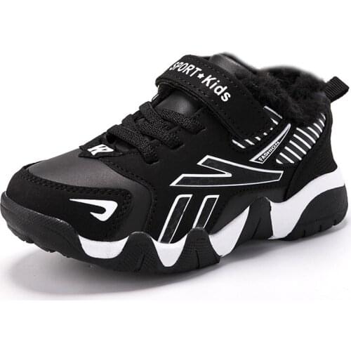 Winter Boys Sneakers Kids Causal Shoes Girls Sneakers Boys Shoes Children Sneakers Hook&Loop Plush Lining Warm sapato infantil