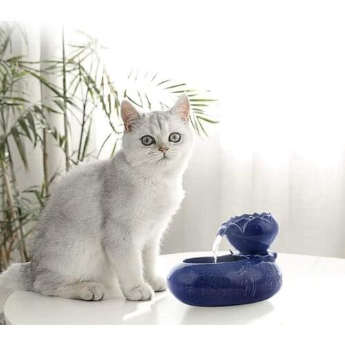 1Pc Small Size Drinking Fountain Automatic Electric Ceramic Cats Dogs Drinking Aut Bowl Water Fountain Dispenser Pet Food Bowl