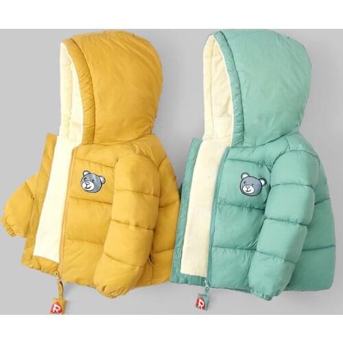 10colors Autumn/winter Girls Kids Boys Coat Velvet Warm Cotton Padded Hooded Coats Comfortable Baby Clothes Children Clothing