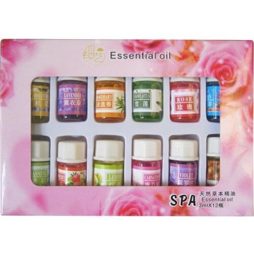 3ml *12PCS Pure Plant Extract Essential Oils Water-soluble Massage Oils For Aromatherapy Fragrance Air Freshener Relieve Stress