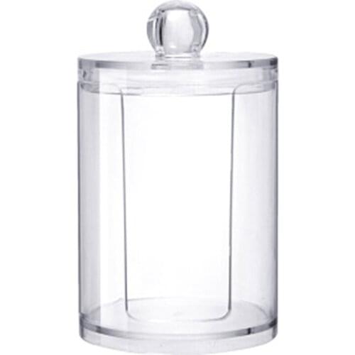 4Pcs Portable Round Jars for Cotton Pad Container Cosmetic Organizer Makeup Jewelry Storage Box Holder for Home