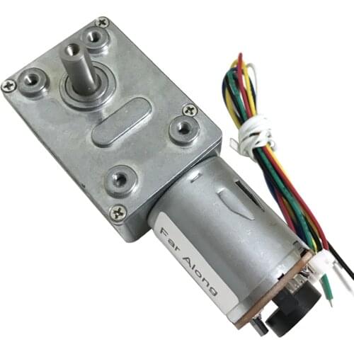 6V 12V 24V Worm Geared Motor Encoder In DC Motor High Toque Low RPM 6 To 150RPM DC Motors Self Locking Adjustable Speed Reversed