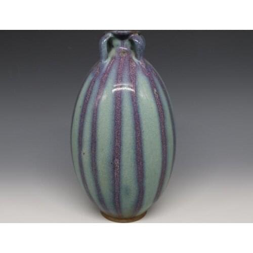 9 Antique SongDynaty Porcelain vase,Jun Kiln watermelon striped bottle,hand-painted crafts, Home Decorations&Collection