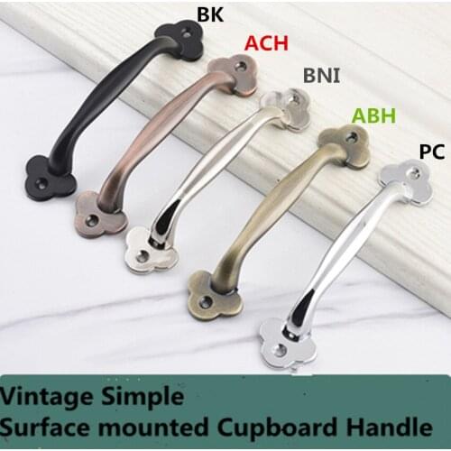 American Simple punch-free DIY furniture door handle chrome black bronze drawer cupboard dresser kitchen cabinet handle knob