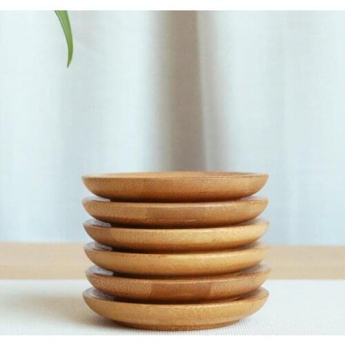Natural Rural amorous feelings bamboo small round dishes wooden Tableware plates tray LX5072