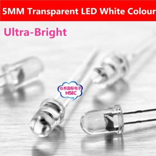 Free shipping 1000pcs 5mm White led white light bulbs / 5MM White Colour LED emitting diode F5mm White LED