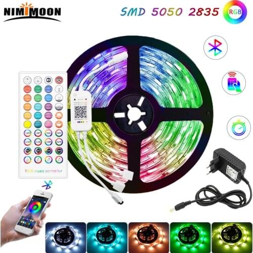 RGB WIFI 5050 2835 MUSIC Smart Led Strip Light Bluetooth IR 24key Controller 5M10M 15M Google Alexa Decoration Waterproof Ribbon