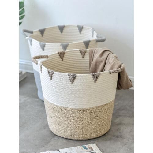 European Style Cotton Storage Basket Bedroom Laundry Basket Toy Dirty Clothes Basket Baby Toy Storage Basket Home Decoration