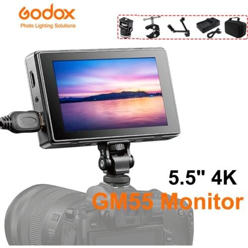 Godox GM55 Monitor 4K Monitor 5.5 Inch on Camera DSLR Field Monitor HDMI 3D LUT Touch Screen IPS FHD 1920x1080 Video Monitor