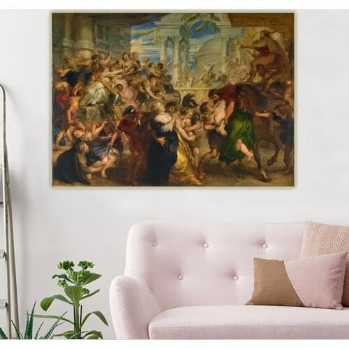 Holover Canvas Oil Painting Peter Paul Rubens"The Rape of the Sabine Women"Baroque Art Wall Artwork Aesthetic Home Decoration