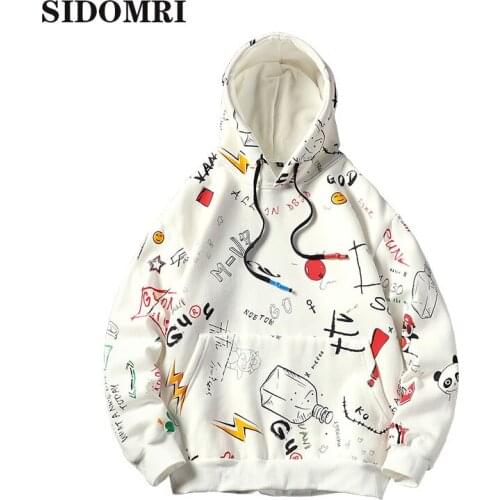 Hoodies Streetwear Men Winter Coat thickened with wool Fashion Loose prints Japan style Hoodie Sweatshirt casual High Quality