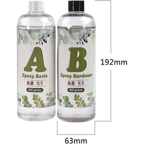 1000g 1:1 AB Epoxy Resin Glue With Tools Kit Set Measuring Cups Gloves Silicone Brush For DIY Jewelry Making