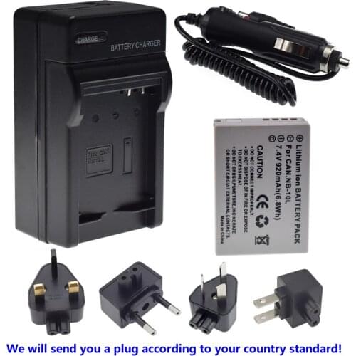 NB-10L NB10L 7.4V 920mAh Digital Li-ion Battery Pack + Charger For Canon Powershot SX40HS SX50HS SX60HS Camera