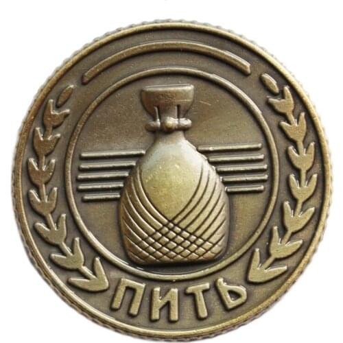 2017 New antique coins"To Drink & Do Not Drink" Russian Rouble Souvenirs New Year Birthday Gifts