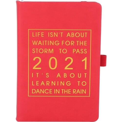 New Fashion Agenda 2021 English Language Thicken Notebook A5 Leather Soft Cover School Planner Efficiency Journal