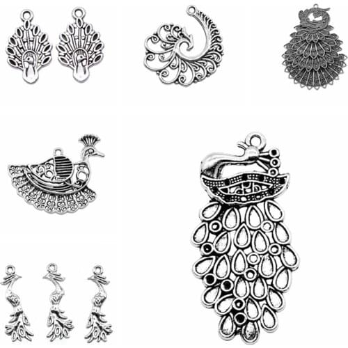 Wecharms bulk charms for jewelry making kit pendant diy jewelry accessories Peacock Phoenix Charms