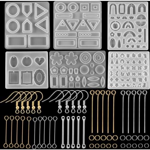 Earring Pendants Transparent Silicone Molds Ear Hook Pins For DIY UV Epoxy Resin Crafts Jewelry Making Mould Tool Accessories