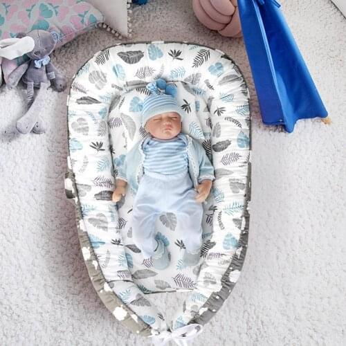 Portable Newborn Baby Nest Bed Set With Pillow Babys Cradle Cushion Newborn Travel Bed Outdoor Infant Bed Baby Crib For Nest