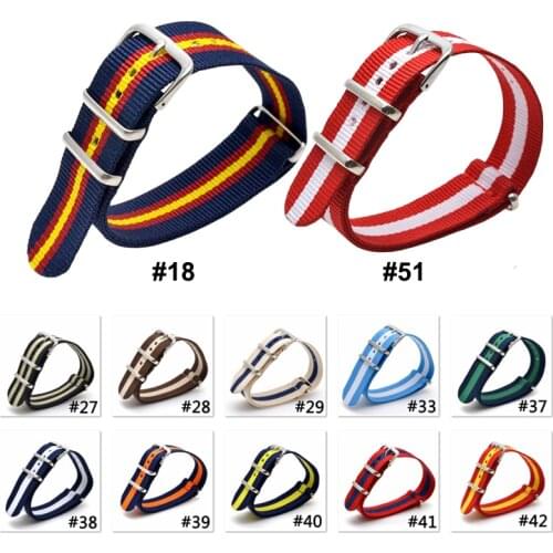16mm 18mm 20mm 22mm 24mm Nato Nylon Watchband Substitute DW Fabric Woven Nylon Strap Rainbow Braided Wristband Watch Accessories
