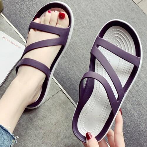 Women Summer Slippers Platform Flat Low Heel Peep Sandals Toe Black Slides Casual Beach Outdoor Female Ladies Jelly Shoes