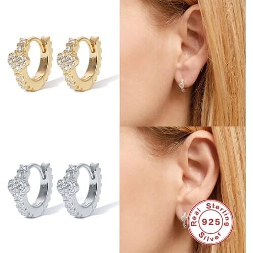 Aide 9mm Heart Shape CZ Hoop Earrings Gold Blue Helix Cartilage Tragus Zircon Earring for Women Charm Chic Fine Jewelry