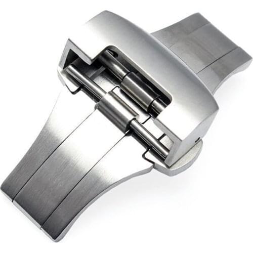 Stainless steel folding buckle for PA watchband of buckle 20mm 22mm silver black Deployment clasp