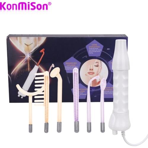 7 In 1 High Frequency Electrode Glass Tube Violet Purple Light Acne Wand Skin Care Spot Acne Remover Facial Spa Beauty Machine